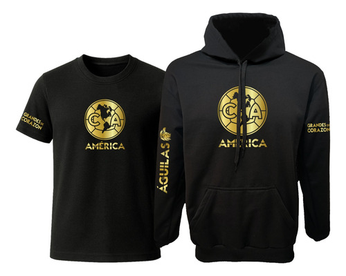 Pack Sudadera Y Playera Con Diseño Dorado Águilas América