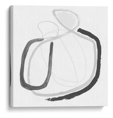Canvas Lab Cuadro Vibración Negra Y Gris Iii 20x20