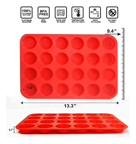 Juego De Molde De Minicupcakes Walfos De Silicona, 2 Pzs.