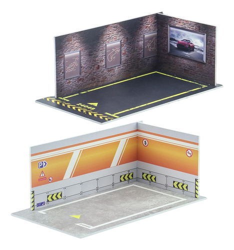 2x 1:24 Modelo De Carro Estacionamento Parede Laranja