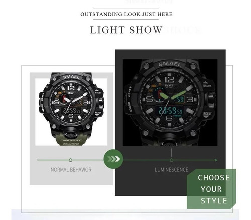 Relógio Smael 1545 Militar Shock Original Pronta Entrega