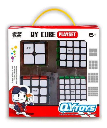 Set 4cubos Rubik Qiyi Profesional Lubricado 2x2 3x3 4x4 5x5