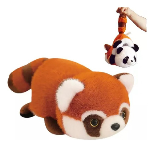 Peluche De Panda Rojo Reversible - Panda Suave