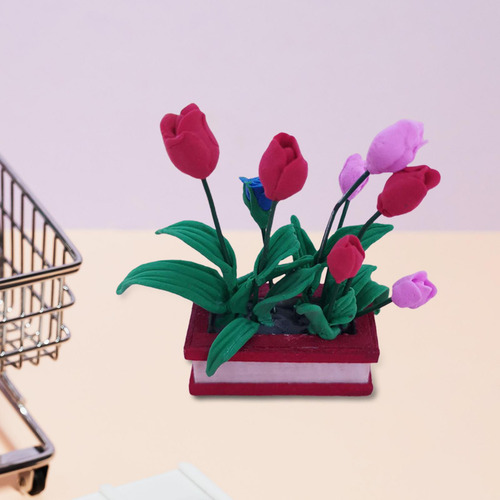 New,, 1:12 Escala Miniaturas Modelo Jardín Planta Tulipanes