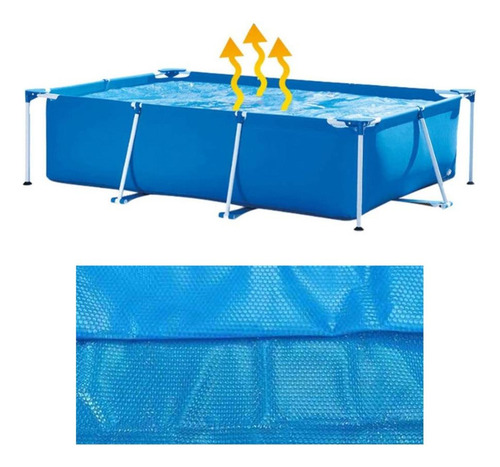 J La Cubierta Solar Azul Para Piscinas Cubre Los Paños De