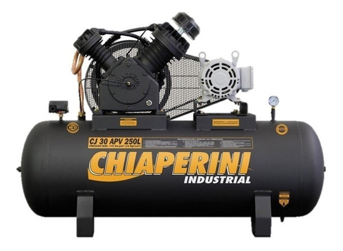 Compressor Chiaperini Cj 30 Apv 250 Litros 175 Libras 7.5 Cv Cor Preto 220V/380V