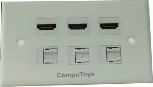 Zfac17 Toma Pared Compatible Hdmi X3 Y Rj45 X3 Computoys