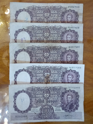 Billetes Argentinos Peso Moneda Nacional $1000 Variedad N526