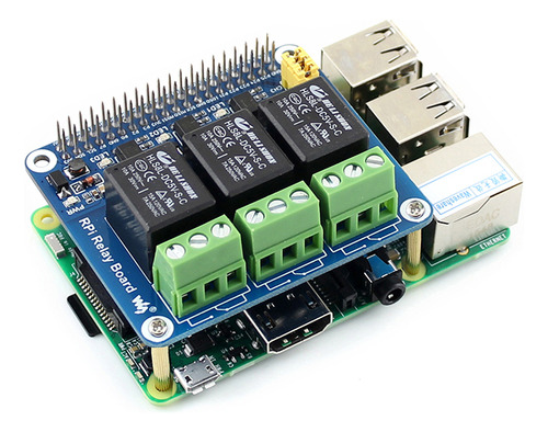 Shield Relevador De Potencia 10a 3 Canales Para Raspberry Pi