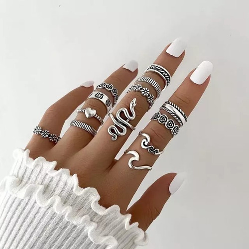 Set Conjunto Anillos Midis Serpiente