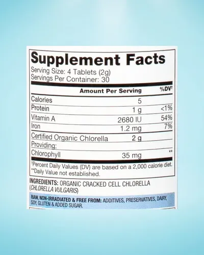 Biooptimal Tabletas Organicas De Chlorella, 100% Organicas,