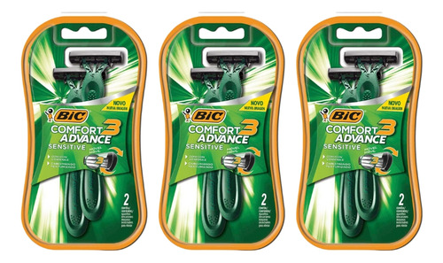 Aparelho De Barbear Bic Comf 3 C/2 Pele Sensivel-kit C/3un