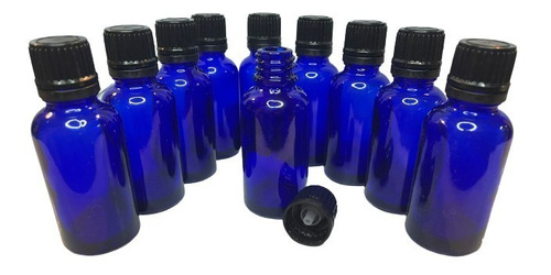 50 Frasco Botellas Gotero Dosificador Cobalto 30ml