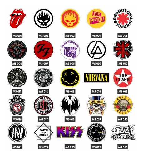 Adesivos Rock Acdc Ironmaiden Black Sabbath 10 Un.