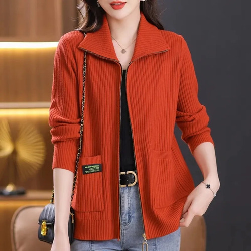 Chaqueta Tipo Cárdigan De Punto Cómoda E Informal Para Mujer