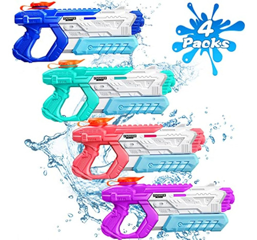 Pistola De Agua Para Niños Y Adultos, Paquete De 4