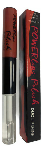 Labial Powerlips Polish Duo Lip Shine Color Chocolate