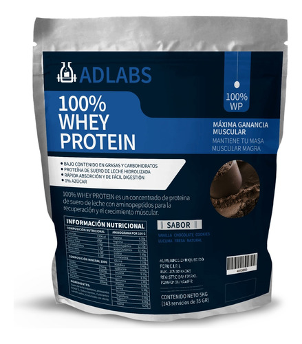 100% Whey Protein De Adlabs 5kg Proteina De Suero De Leche
