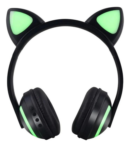 Fone De Ouvido Bluetooth De Gatinho - Preto