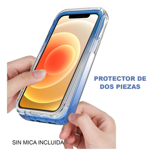 Funda 2 En 1 Uso Rudo For Modelos Oppo Bicolor Transparente