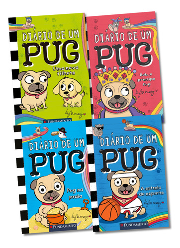 Kit De Livros: Diário De Um Pug - Volumes 08 A 11, De Kyla May. Editorial Fundamento Em Português