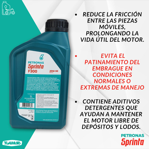 Aceite Petronas Sprinta F 300 20w-50 Mineral X 1 Lt