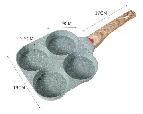  MIHUNTER Sartén para 4 huevos, sartén para tortitas y  tortillas, 4 tazas antiadherentes, utensilios de cocina antiadherentes de  aleación de aluminio, sartén para hamburguesas para desayuno, : Hogar y  Cocina