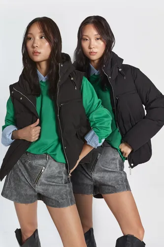Campera Mujer Puffer Harmony Black Con Capucha