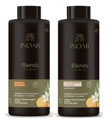 Inoar Coleção Blends Sh + Cond 800ml Vitaminas Antioxidantes