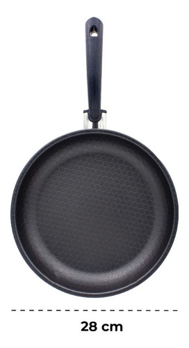 Sartén Plano Excálibur De Acero Inoxidable Negro 28cm