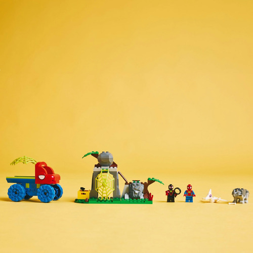 LEGO® Marvel Spidey y sus Sorprendentes Amigos Vehículo Todoterreno Dinosaurio y Equipo Spidey al Rescate 11199; auto de juguete 4+