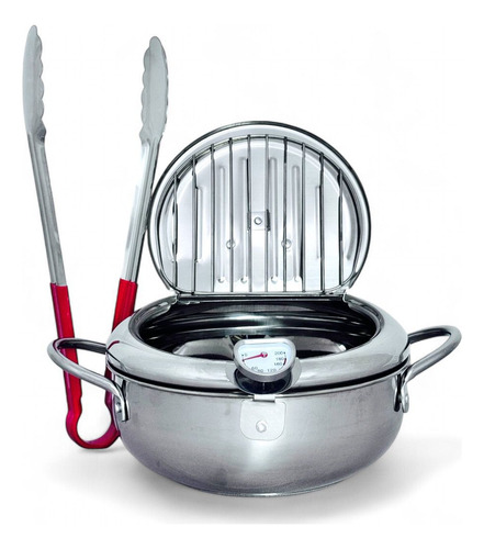 Fritadeira Japonesa Fryer Aço Inox 29 Cm 4,2l Com Termômetro