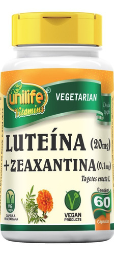 Luteína E Zeaxantina 60 Cápsulas 400mg Ótimo Para Os Olhos