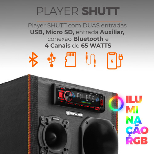 Caixa Bob Residencial Subwoofer Bomber Edge Bluetooth Usb