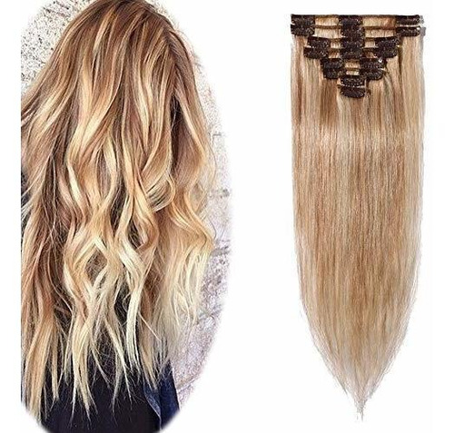 Clip En Extensiones De Cabello Remy 100% Del Pelo Humano De 