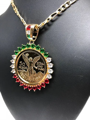 Oro Centenario: Moneda Chapada Cadena Colgante 26