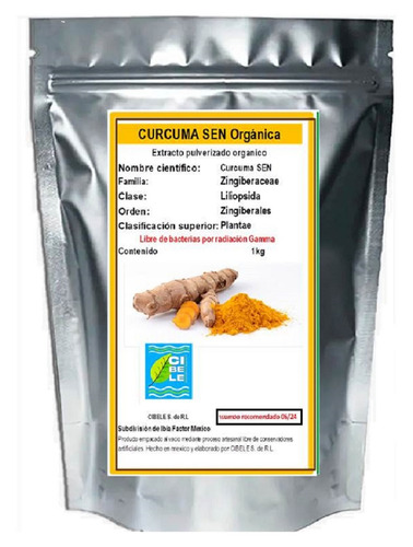 Jengibre Y Cúrcuma  Polvo 2 Kg Orgánico