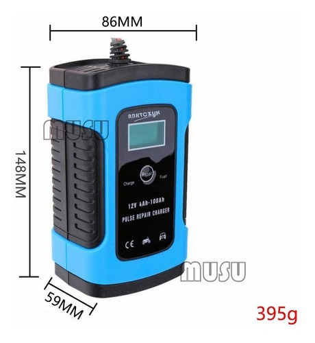 Imagen 4 de 9 de Cargador Inteligente Rápido De Auto O Motocicleta 12v 6a