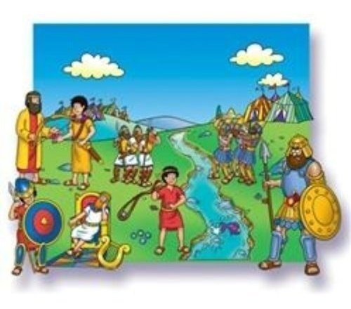 Figuras De Fieltro Bíblico Para Principiantes David Y Goliat