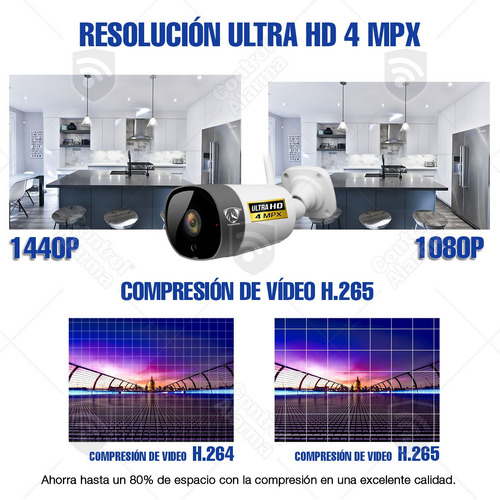 Imagen 5 de 10 de 4 Camaras Wifi Ip Ultra Hd 4mpx Nube Exterior Seguridad