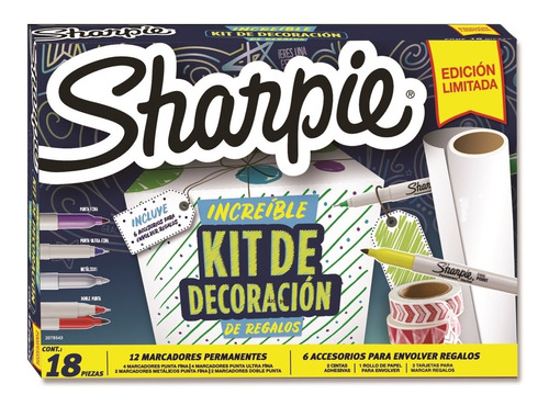 Kit Marcadores Sharpie Permanente Decoración De Regalo X18