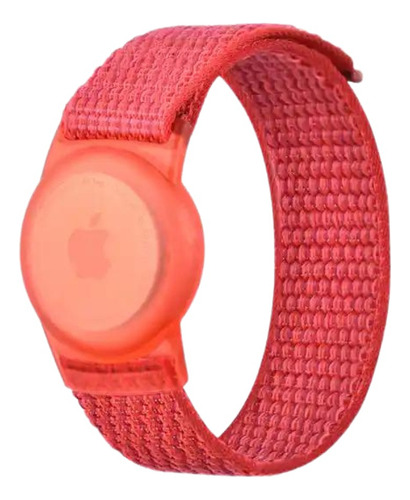 Pulseira Nylon Para Rastreador Airtag Criança Idoso Adulto Cor Vermelho Largura Da Pulseira 22 Cm