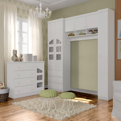 Imagem 1 de 7 de Quarto Modulado Infantil Com Cômoda Eloisa Mdf Phoenix