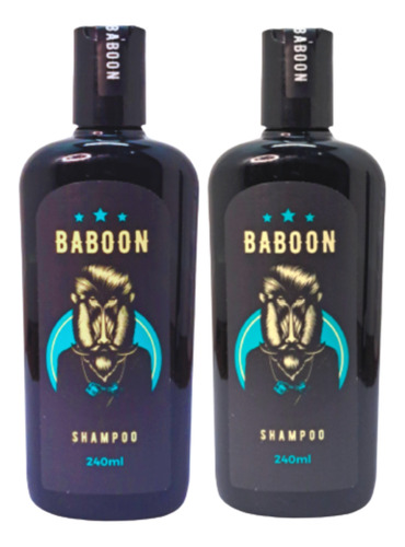 Baboon  Kit 2 Shampoo Cabelo E Barba Limpeza Sem Oleosidade