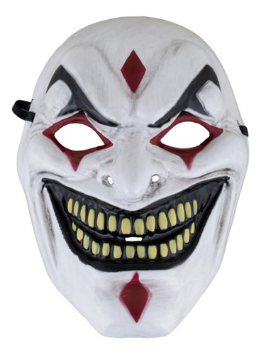Mascara Payaso Poker Diamante Sonriente Disfraz Halloween