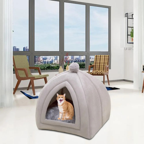 Cómoda Cama Portátil Cat House Para Gatos De Interior M