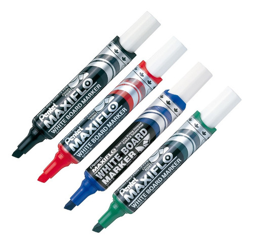 Marcadores Plumones Para Pizarrón Blanco Pentel Maxiflo 4pz