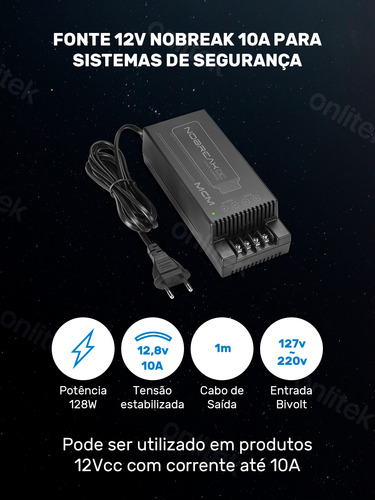 Kit 5 Fontes Nobreak 12v 10a Mcm Cftv Com Proteção Nf