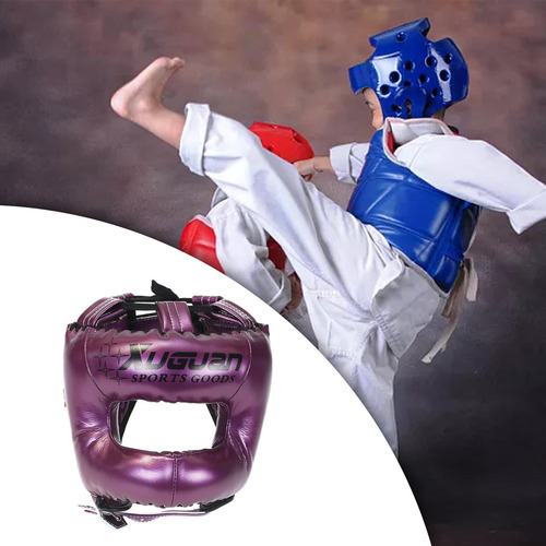 Casco De Boxeo Protección Para La Cabeza Púrpura S