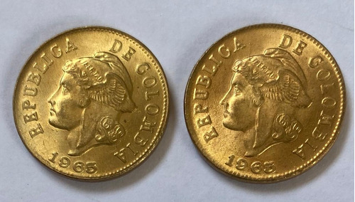 2 Monedas De 2 Centavos Sin Circular, 1965. Excelente Estado